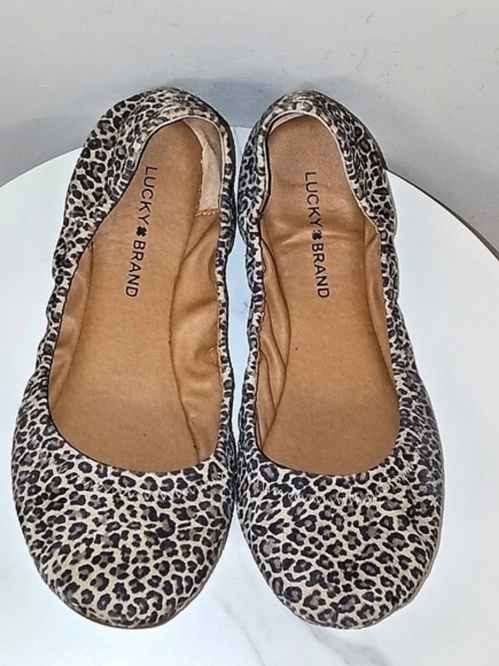 Lucky Brand Emmie Leopard Animal Print Elastic Flexible Comfort Ballet Flats 9